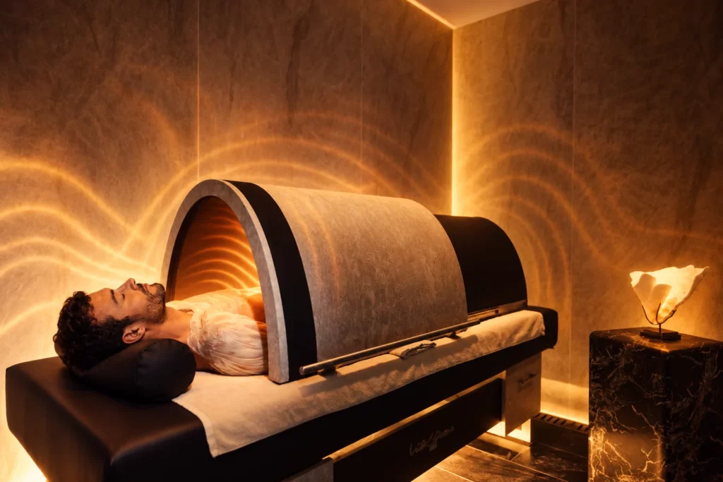 Expérience de conformation sensorielle dans le VITAL DOME associant infrarouges longs, son et micro-vibrations